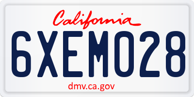 CA license plate 6XEM028