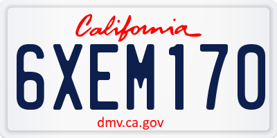 CA license plate 6XEM170