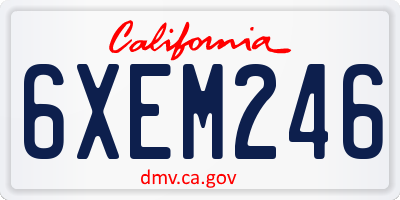 CA license plate 6XEM246