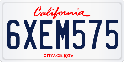 CA license plate 6XEM575