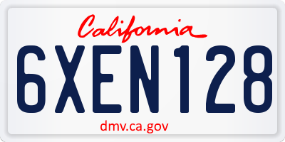 CA license plate 6XEN128