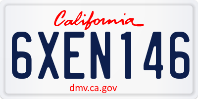 CA license plate 6XEN146