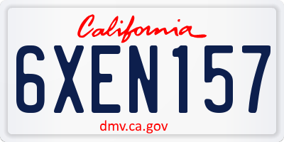 CA license plate 6XEN157