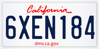 CA license plate 6XEN184