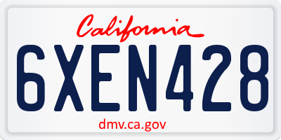 CA license plate 6XEN428