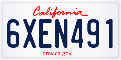 CA license plate 6XEN491