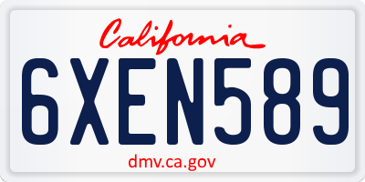 CA license plate 6XEN589