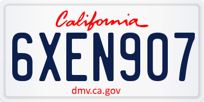 CA license plate 6XEN907