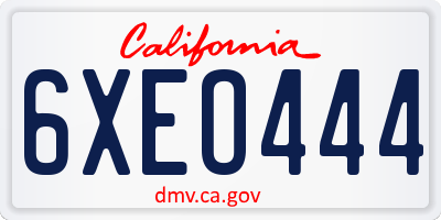 CA license plate 6XEO444