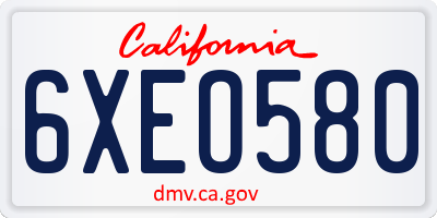 CA license plate 6XEO580