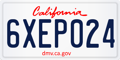 CA license plate 6XEP024