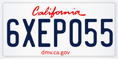 CA license plate 6XEP055