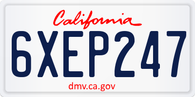 CA license plate 6XEP247
