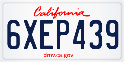 CA license plate 6XEP439