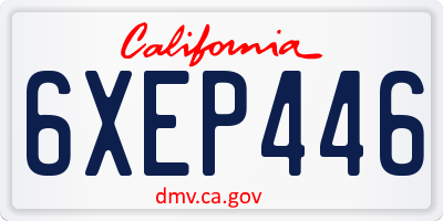 CA license plate 6XEP446