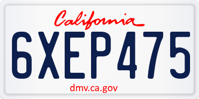 CA license plate 6XEP475
