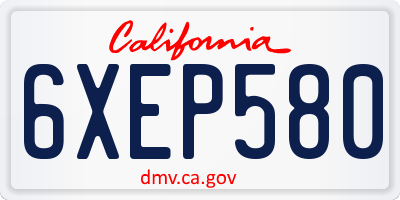 CA license plate 6XEP580