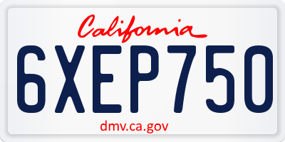 CA license plate 6XEP750
