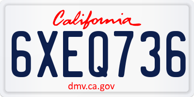 CA license plate 6XEQ736