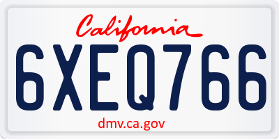 CA license plate 6XEQ766