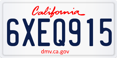 CA license plate 6XEQ915