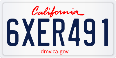 CA license plate 6XER491