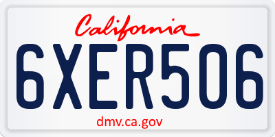 CA license plate 6XER506