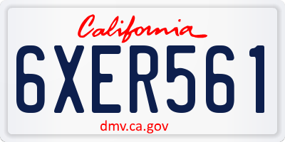 CA license plate 6XER561