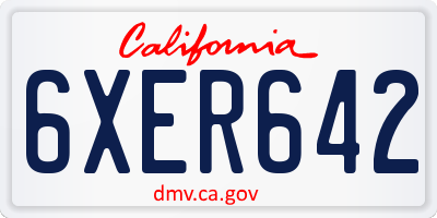 CA license plate 6XER642
