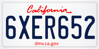 CA license plate 6XER652