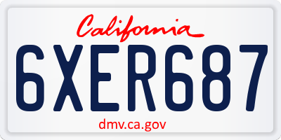 CA license plate 6XER687