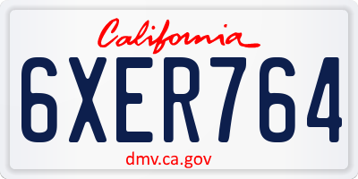 CA license plate 6XER764