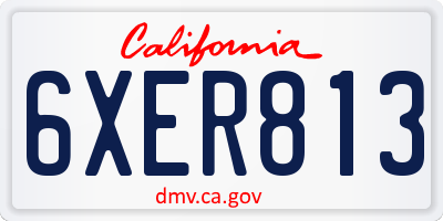 CA license plate 6XER813