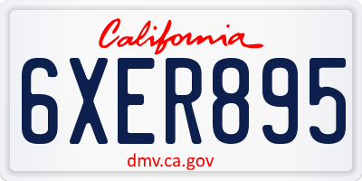 CA license plate 6XER895