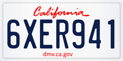 CA license plate 6XER941