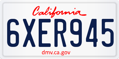 CA license plate 6XER945