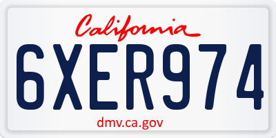 CA license plate 6XER974
