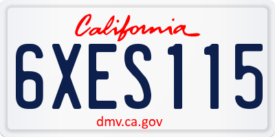 CA license plate 6XES115
