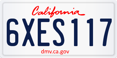 CA license plate 6XES117