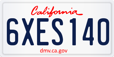 CA license plate 6XES140