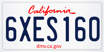 CA license plate 6XES160