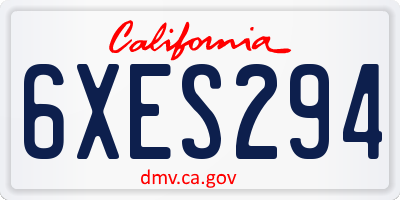 CA license plate 6XES294
