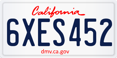 CA license plate 6XES452