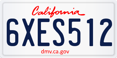 CA license plate 6XES512