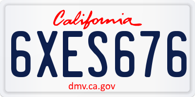 CA license plate 6XES676