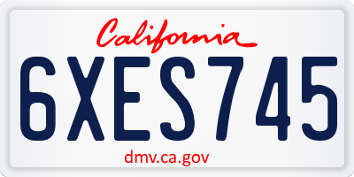 CA license plate 6XES745