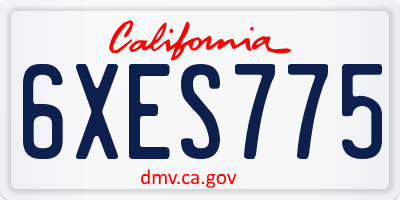 CA license plate 6XES775