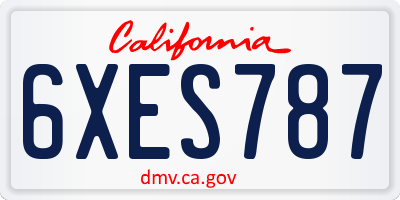 CA license plate 6XES787