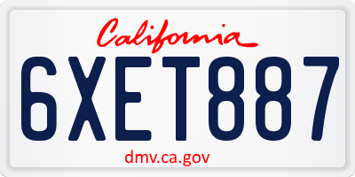 CA license plate 6XET887