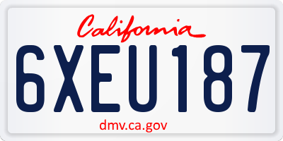 CA license plate 6XEU187